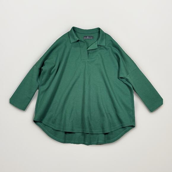 Tuckernuck Pomander Place Jaguar Green Easy Polo Swing Sweatshirt Size M / L - Picture 2 of 8
